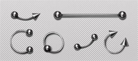 Set Of Piercing Jewelry Pierce Rings Barbell 14779019 Vector Art At