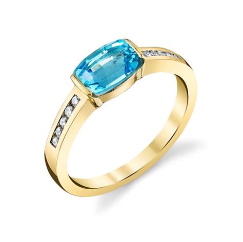 Husar S House Of Fine Diamonds 14Kt Yellow Gold Oval Blue Topaz And