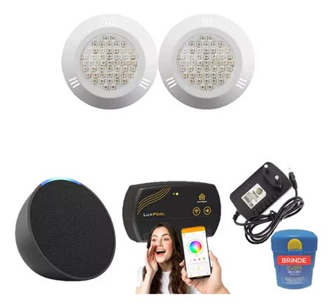 Kit Led Piscina 40m² 2 Leds 9w Smart Lux Alexa Frete grátis