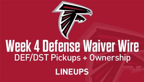 Week 4 Defense DEF DST Waiver Wire Pickups Fantasy Streamers