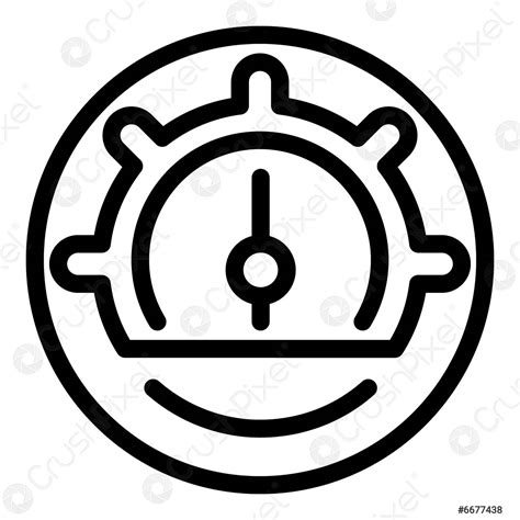 Barometer Arrow Icon Outline Style Stock Vector Crushpixel