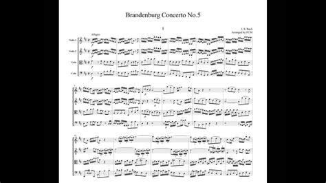 Jsbach Brandenburg Concerto No5 All Mvts Bwv1050 For String