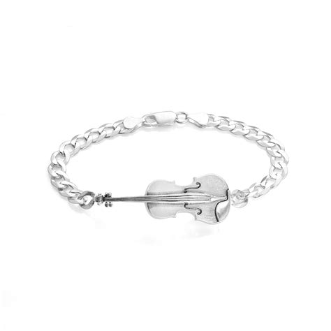 Pulsera Esclava de Plata Violín Joyas Melodía