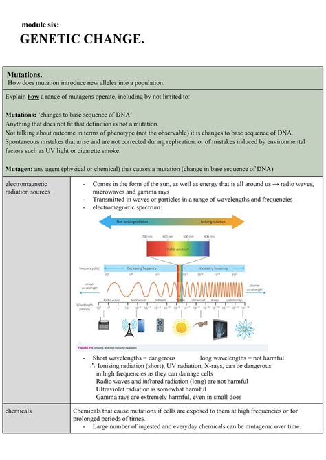 2020 BIO Module 6 Genetic Change Summary Module Six GENETIC CHANGE