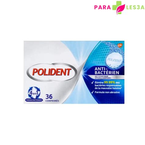 Polident Nettoyant Anti Bacterien Comprimes Parales A