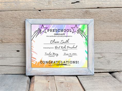 Preschool Graduation Certificate Printable for Kids Colorful Way to ...