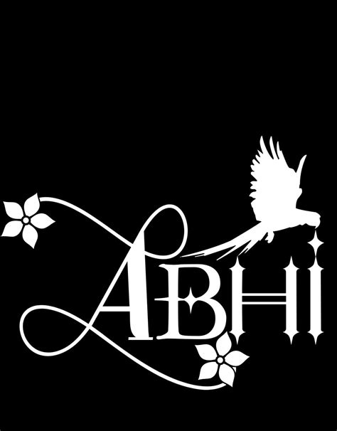 Abhi Logo Design with Bird and Flowers