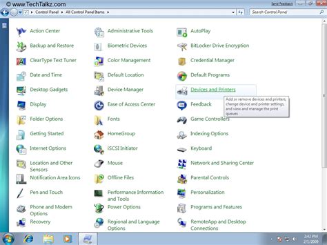 Devices and Printers in Windows 7 - Windows 7