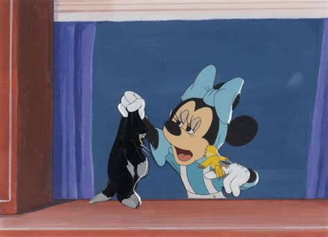 Minnie Mouse Figaro And Frankie From Figaro Cartoon 1947 Disney