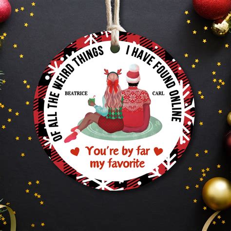 Custom Couple Ceramic Ornament Christmas Decor Couple Christmas Ornament Custom Couple