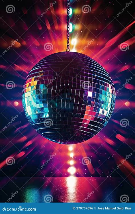 Vertical Image Of A Stunning Disco Ball With Fantastic Colorful Lights