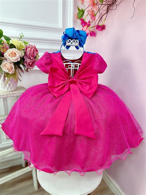 Vestido Infantil Da Lilo E Stitch Pink Glitter Festas Elo