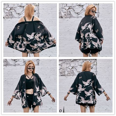 Kimono cardigan japonês tradicional feminino casaco casual jaqueta