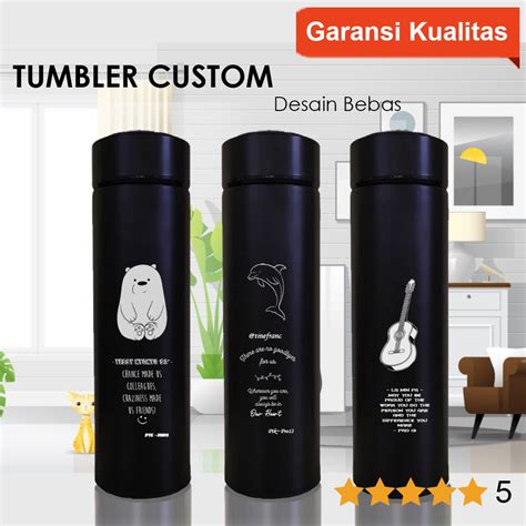 Tumbler Custom Nama Gambar Dan Logo Stainless Steel 500 Ml Shopee