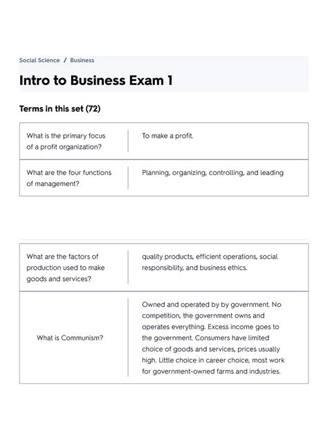 Intro To Business Exam Flashcards Quizlet Intro To Business Exam