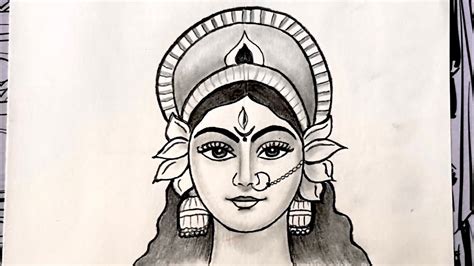 Maa Durga devi drawing with pencil || maa Durga Devi outline drawing ...