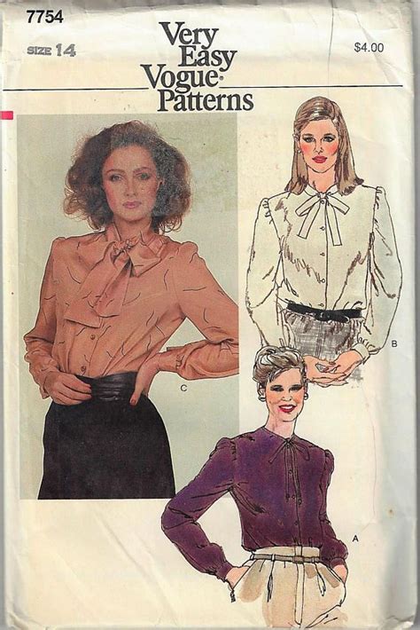 Very Easy Vogue Misses Size Misses Blouse With Collar