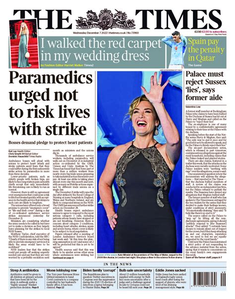 Times Front Page 7th Of December 2022 Tomorrows Papers Today