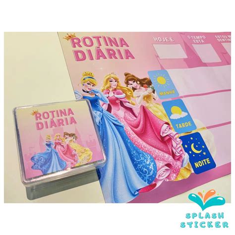 Quadro De Rotina Diária Infantil Princesas Elo7