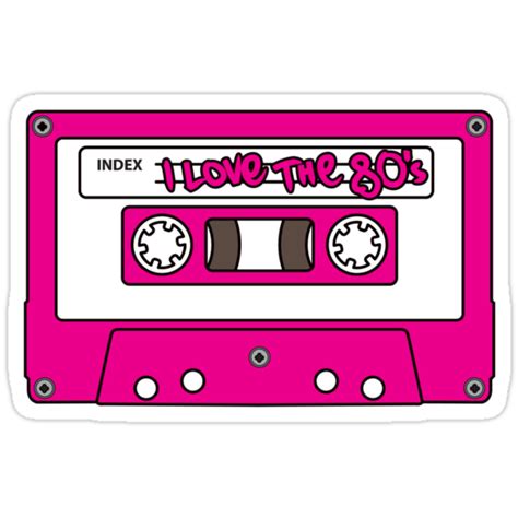 I Love The 80 S Pink Tape Stickers By Ezonkey Redbubble