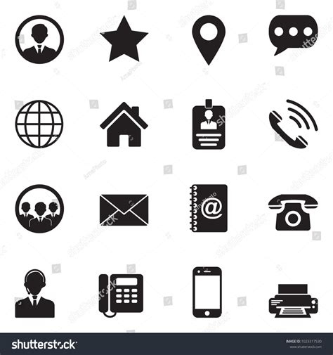 Contact Icons Black Flat Design Vector Stock Vector (Royalty Free ...