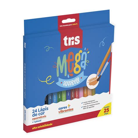 L Pis De Cor Aquarel Vel Mega Aquarell Cores Pincel Tris Tris