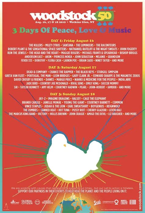 The 50th Anniversary Woodstock Festival Announces Its Lineup Alan Cross