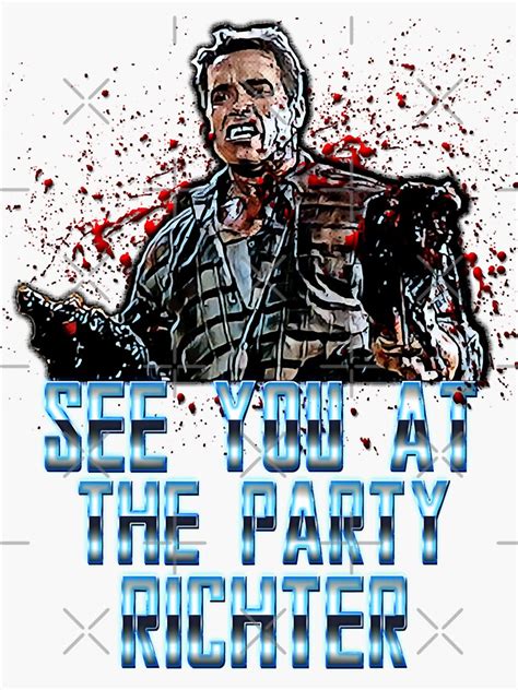 See You At The Party Richter Monster Horror Squad Art Sticker For