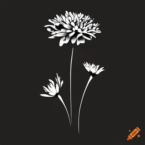 Black And White Flowers Silhouette