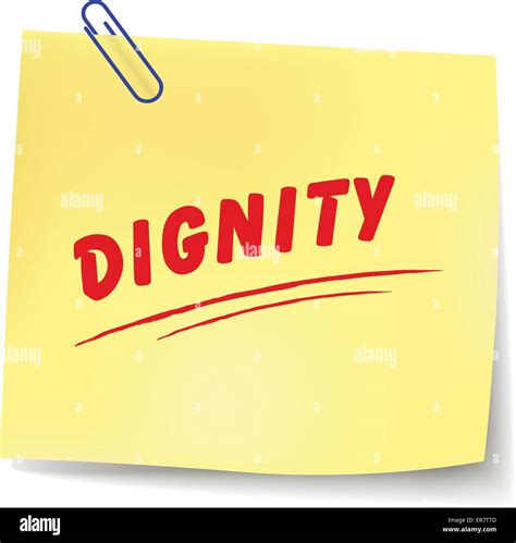 Vector Illustration Of Dignity Paper Message On White Background Stock