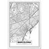 Panorama Cuadro De Aluminio Mapa De Barcelona 70x100 Cm Con Ofertas En