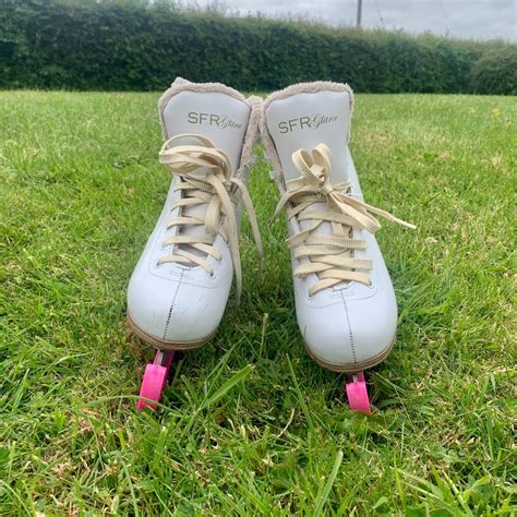 White Ice Skates Sfr Glitra Size Uk 2 Eur 34 Fur Depop