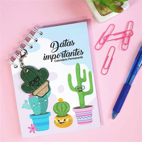 Calendário Permanente Cactus Elo7 Produtos Especiais