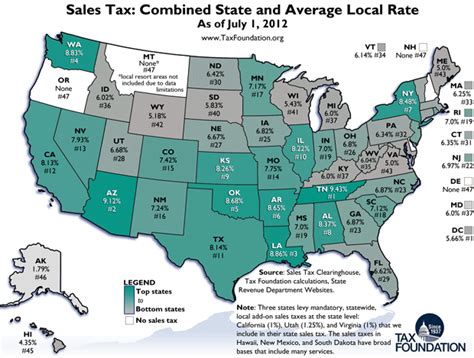 Monday Map State And Local Sales Tax Rates As Of July