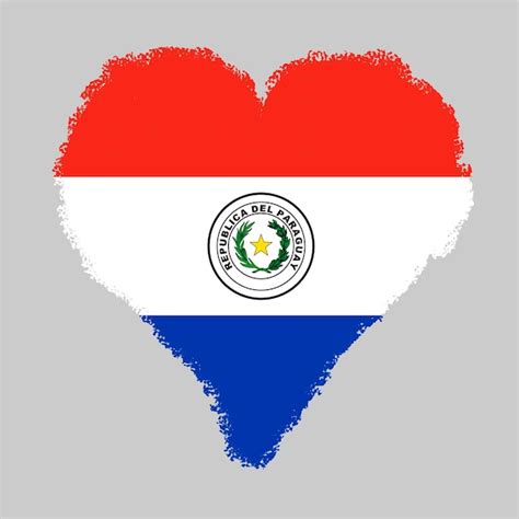 Bandeira Colorida Do Paraguai Em Forma De Cora O Estilo De Tra Ado