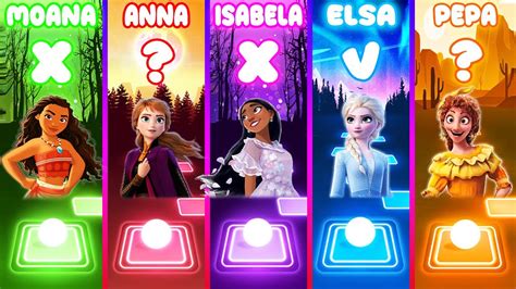 Moana Vs Frozen Anna Vs Encanto Isabela Vs Elsa Vs Pepa Tiles Hop