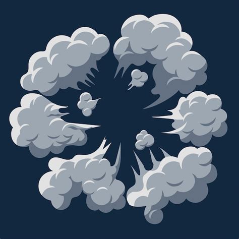 Premium Vector | Smoke cloud explosion. dust puff cartoon frame vector