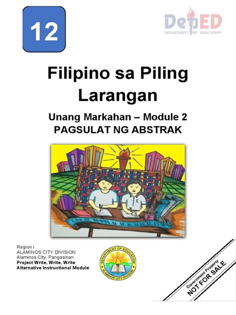 filipino sa piling larang akademiks modyul  gr  abstrak