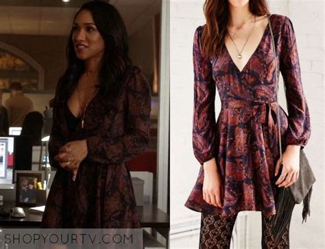 The Flash Season 2 Episode 16 Iris Mini Wrap Dress Shop Your Tv