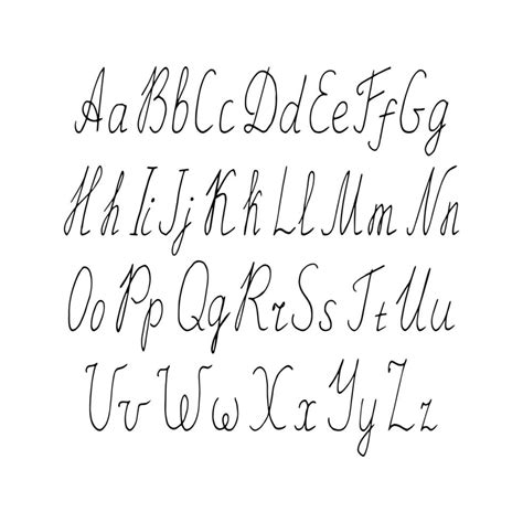 English alphabet hand drawn. monochrome. letters written font 4844406 ...