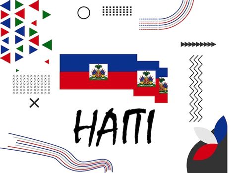 Bannière de la fête nationale d'Haïti. Drapeau d'Haïti avec un dessin ...