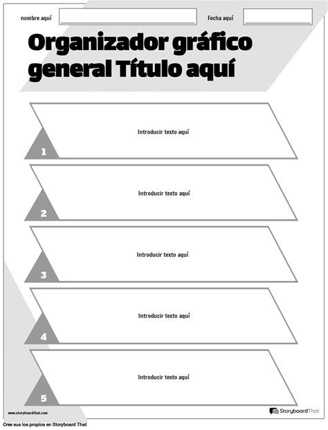 Nueva Página De Creación Organizador Gráfico General 5 Blanco Y Negro