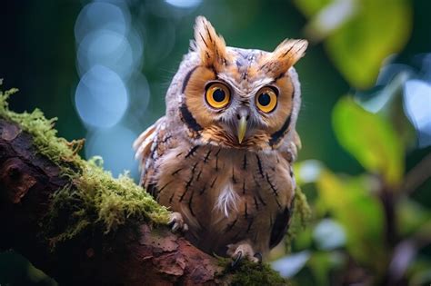 Premium Photo | Flores scops owl in natural forest environment Wildlife ...