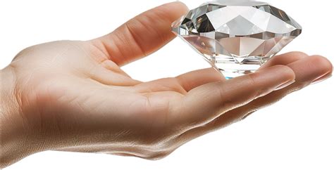 Hand Holding Large Sparkling Diamond 46543497 Png