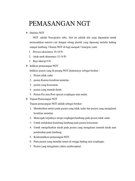 Pemasangan Ngt Naso Gastric Tube Kd Pdf