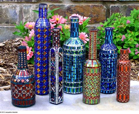 Contemporary Mosaic Bottle Collection Original Art From Jacqueline Iskander Mosaic