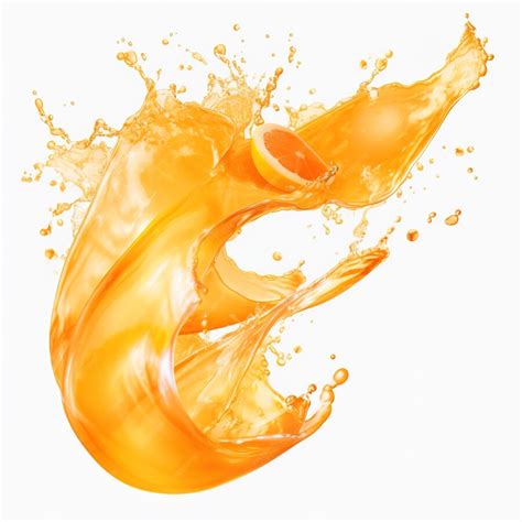 premium photo refreshing orange juice splash vibrant waves  white