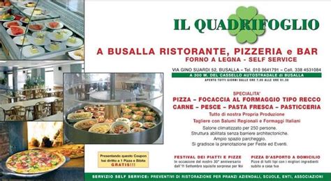 Menu Da Pizzeria Ristorante Il Quadrifoglio Busalla