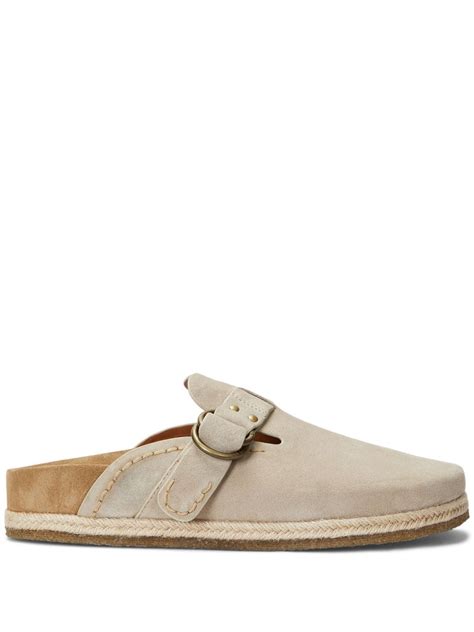 Polo Ralph Lauren Turbach Shearlnig Lined Suede Clogs Neutrals FARFETCH