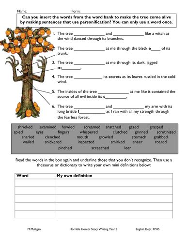 Personification - Set of 16 Worksheets by - UK Teaching Resources - TES